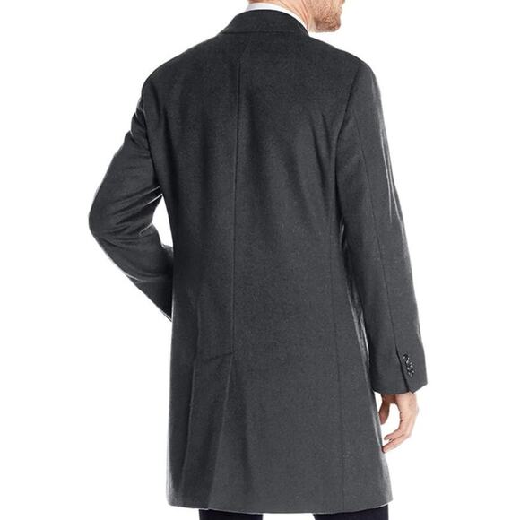 Kenneth Cole Reaction NWT Men's Raburn Wool Blend Top Coat Size 40R Charcoal - Picture 2 of 11